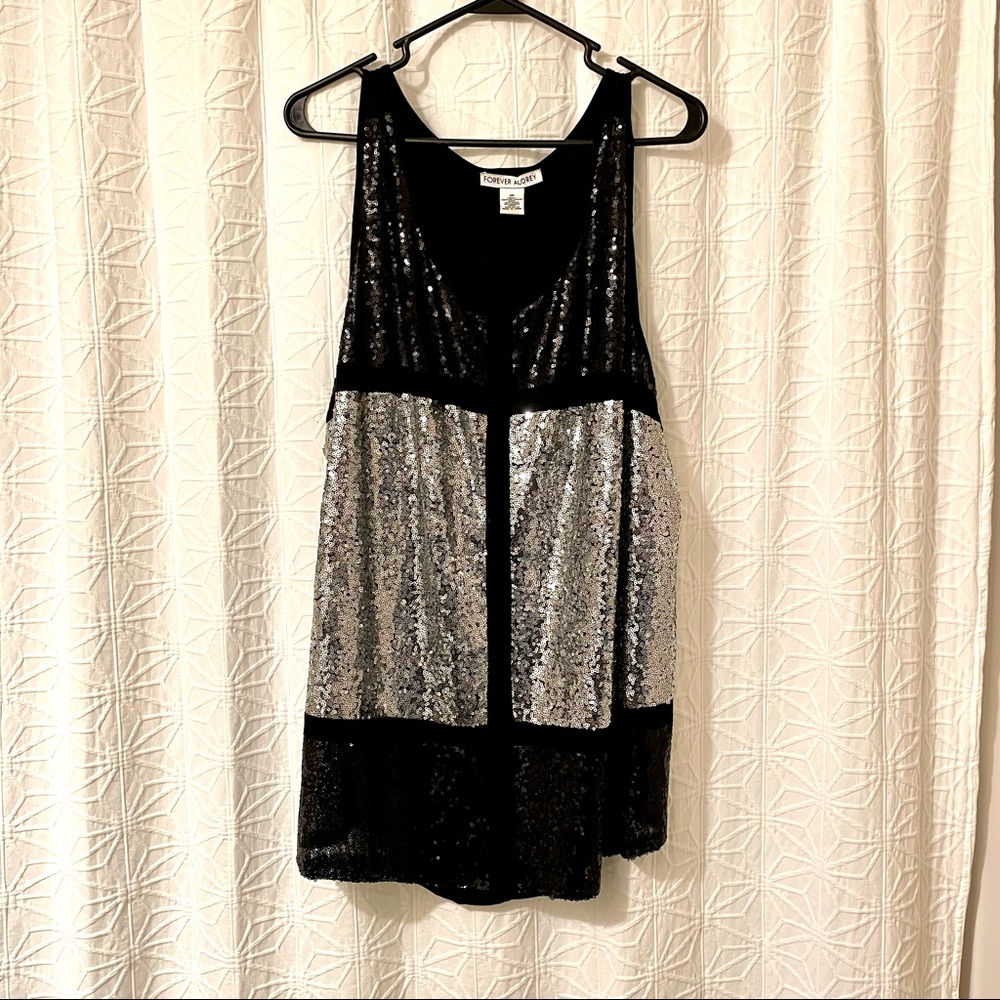 Black & Silver Sequin Tank